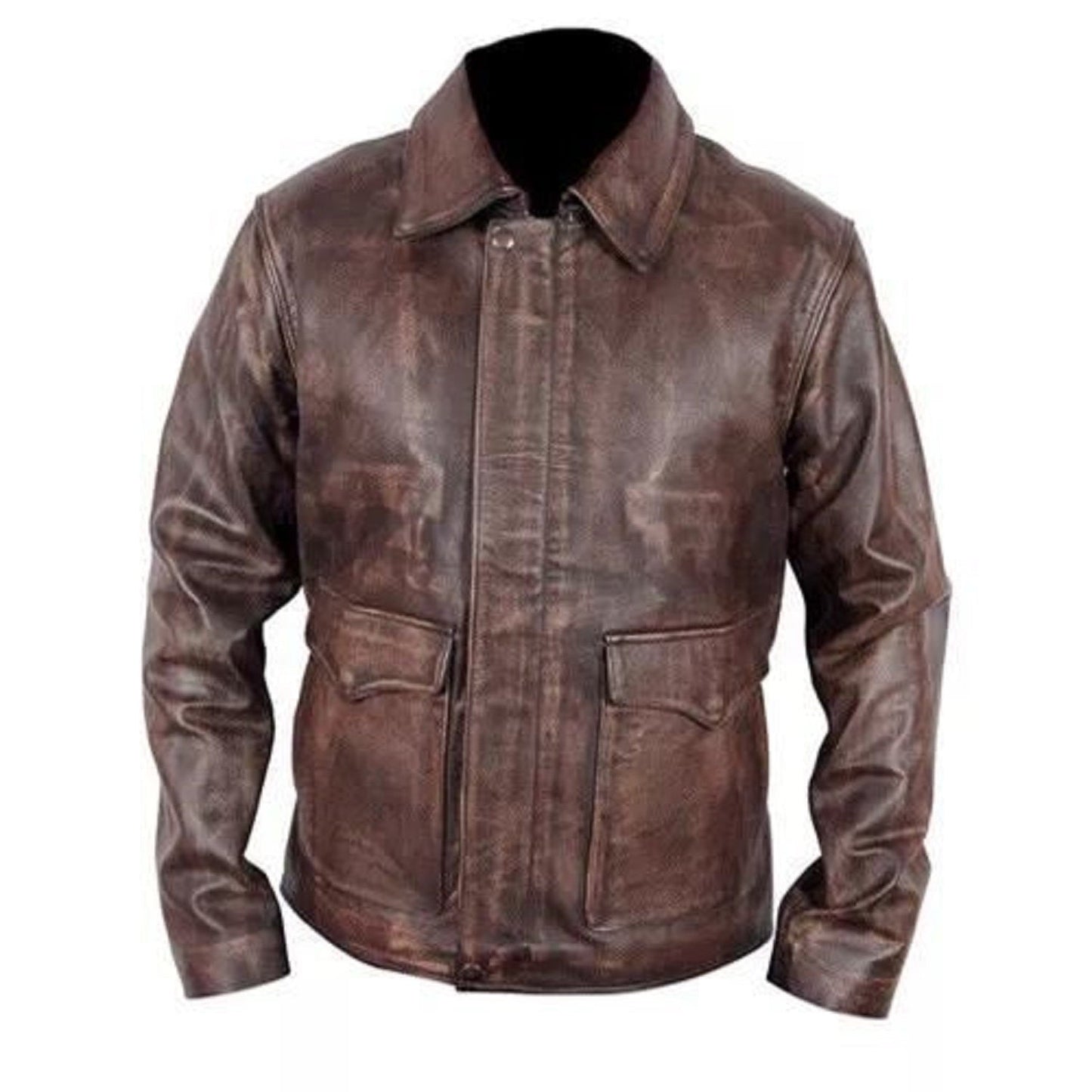 Indiana Jones B 623 Harrison Ford Indy Distressed Brown Leather Jacket