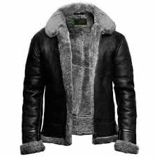 BOCCIE Aviator RAF Retro Real leather bomber Pilot B 3 Fashion B 17 Faux Fur Jacket