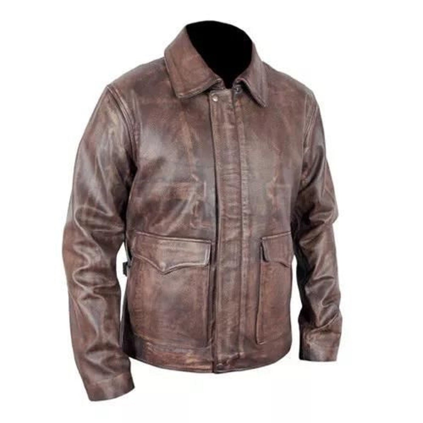 Indiana Jones B 623 Harrison Ford Indy Distressed Brown Leather Jacket