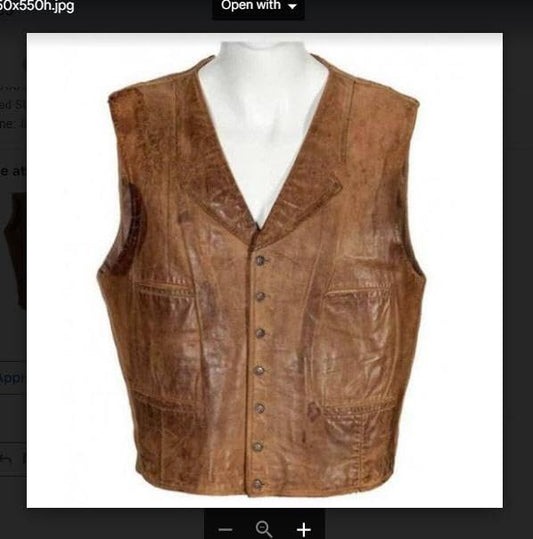 BOCCIE Men's Lambskin B 212 Leather Classic Brown/Black/Tan/Burgundy Biker Vest Waistcoat