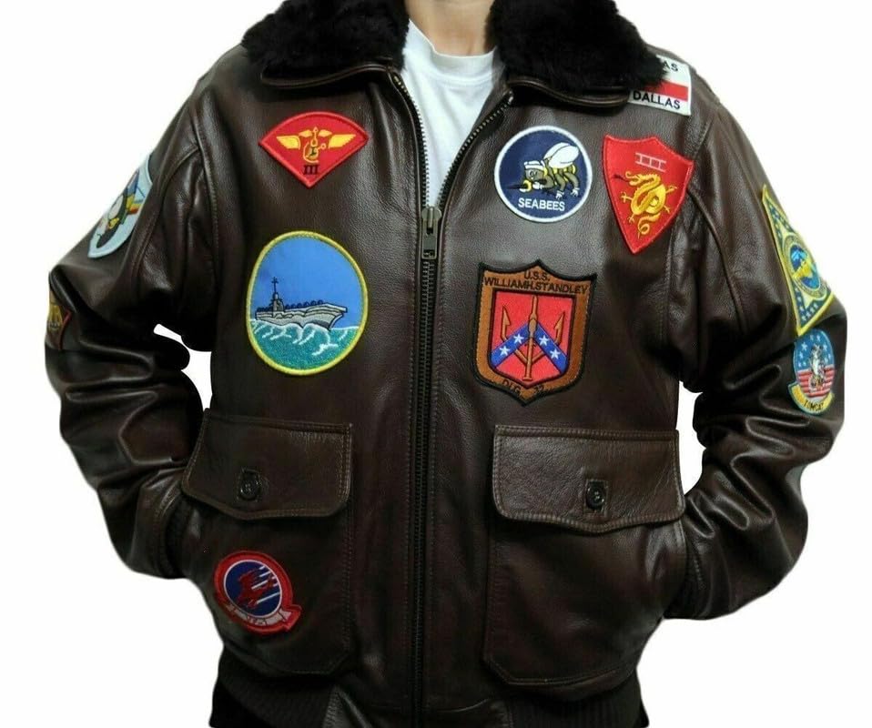 Flight Gun Bomber jacket Top fashion B 213 Jet Cruise Pilot Genuine Leather