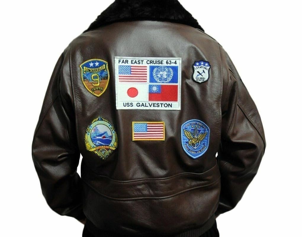 Flight Gun Bomber jacket Top fashion B 213 Jet Cruise Pilot Genuine Leather