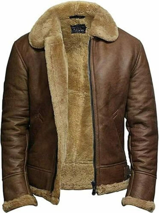 BOCCIE Aviator RAF Real leather bomber Pilot B 3 Fashion B 16 Faux Fur  jacket