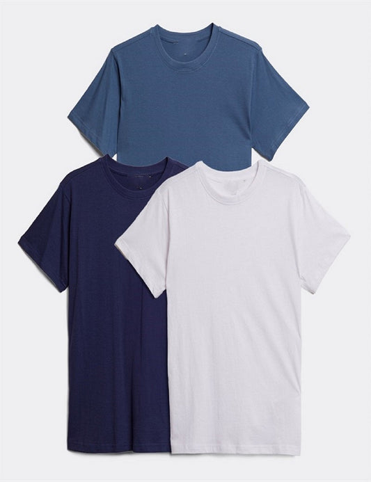 Men's O-neck Tee  3 Pack 3 Colors Syle No.B 999A Noos T-Shirt