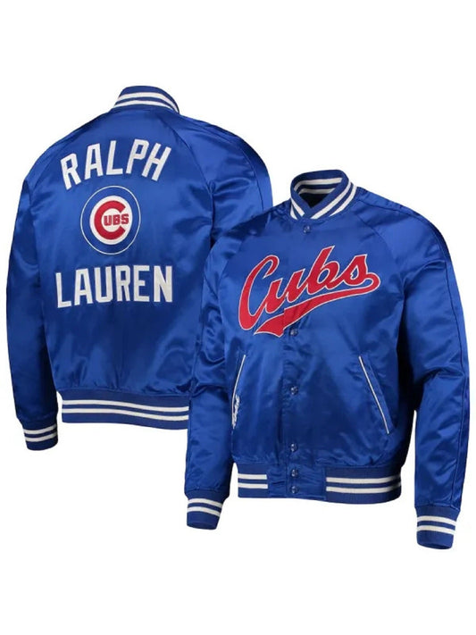 Fashion Chicago B 503a Blue Color Satin Make Raplh fabric Jacket