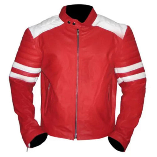 Fight Club Red Faux Leather Jacket B 296